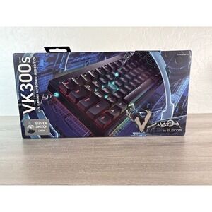 ELECOM VK300S 65% Gaming Keyboard Silver Linear Switch RGB TK-VK300SBK-EN Black